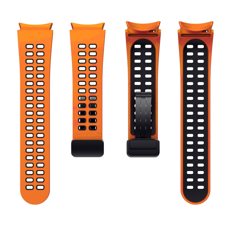 For Samsung Galaxy Watch5 Pro Double-row Hole Folding Buckle Silicone Watch Band