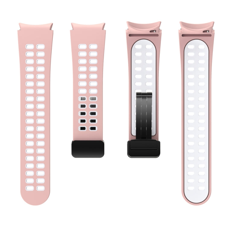 For Samsung Galaxy Watch5 Pro Double-row Hole Folding Buckle Silicone Watch Band