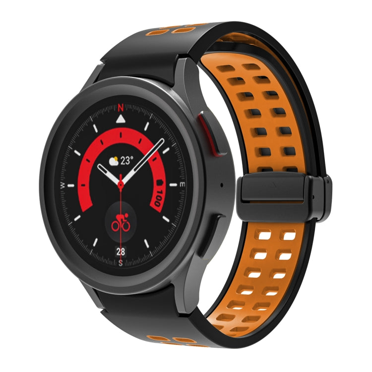 For Samsung Galaxy Watch5 Pro Double-row Hole Folding Buckle Silicone Watch Band