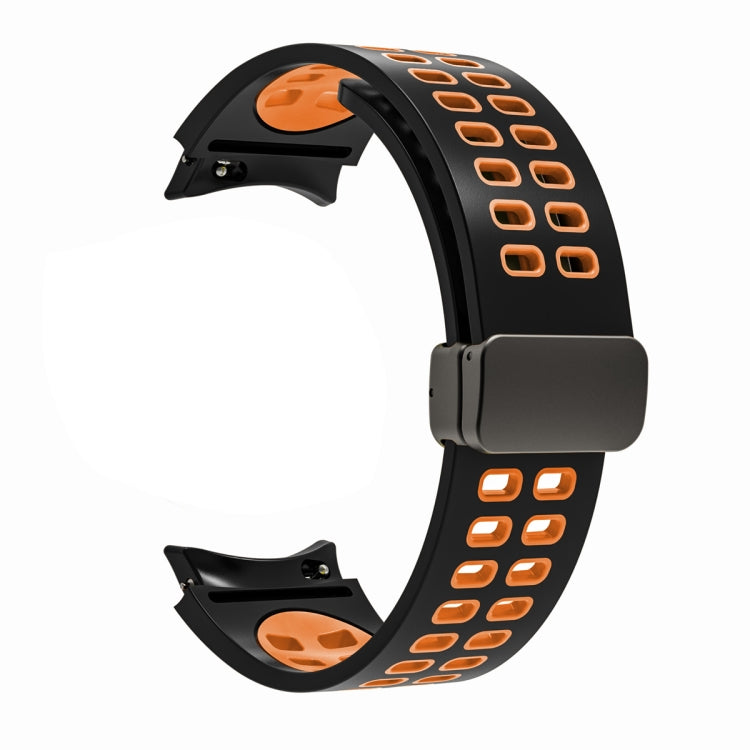 For Samsung Galaxy Watch5 Pro Double-row Hole Folding Buckle Silicone Watch Band
