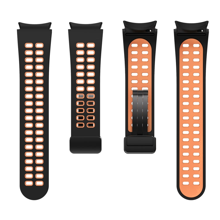 For Samsung Galaxy Watch5 Pro Double-row Hole Folding Buckle Silicone Watch Band