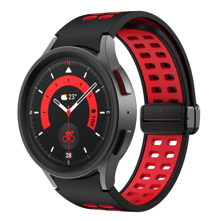 For Samsung Galaxy Watch5 Pro Double-row Hole Folding Buckle Silicone Watch Band