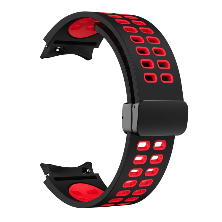 For Samsung Galaxy Watch5 Pro Double-row Hole Folding Buckle Silicone Watch Band