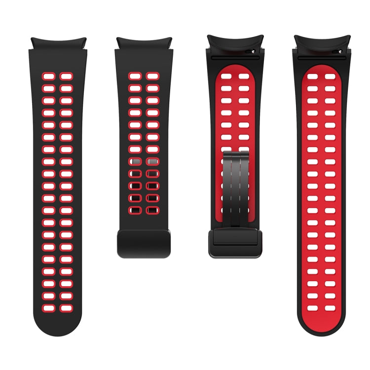 For Samsung Galaxy Watch5 Pro Double-row Hole Folding Buckle Silicone Watch Band