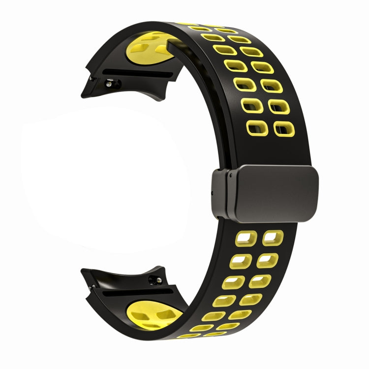 For Samsung Galaxy Watch5 Pro Double-row Hole Folding Buckle Silicone Watch Band