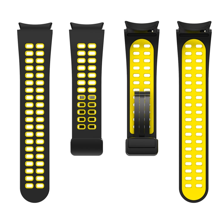 For Samsung Galaxy Watch5 Pro Double-row Hole Folding Buckle Silicone Watch Band