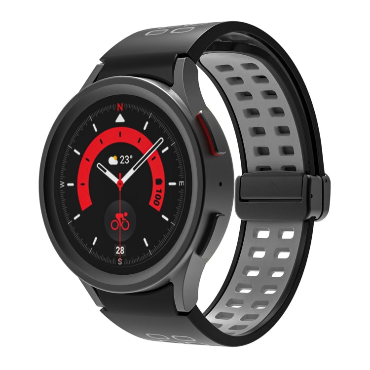 For Samsung Galaxy Watch5 Pro Double-row Hole Folding Buckle Silicone Watch Band