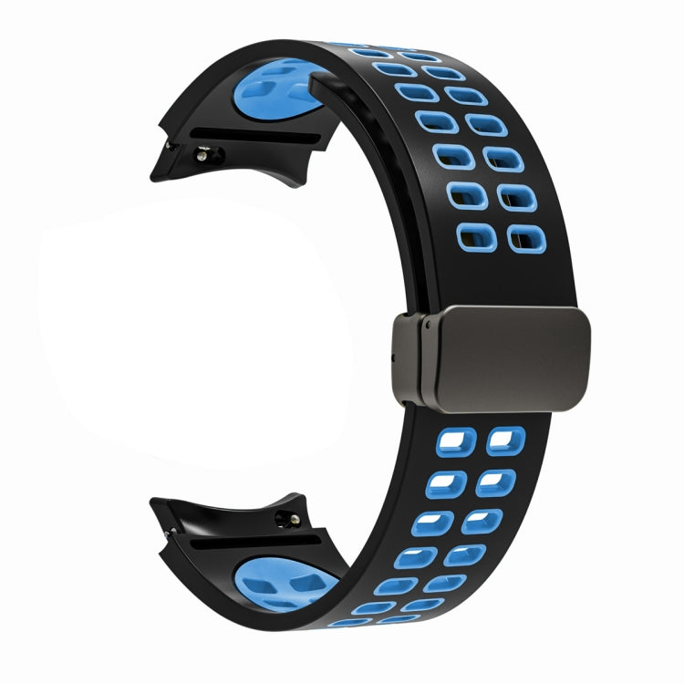 For Samsung Galaxy Watch5 Pro Double-row Hole Folding Buckle Silicone Watch Band