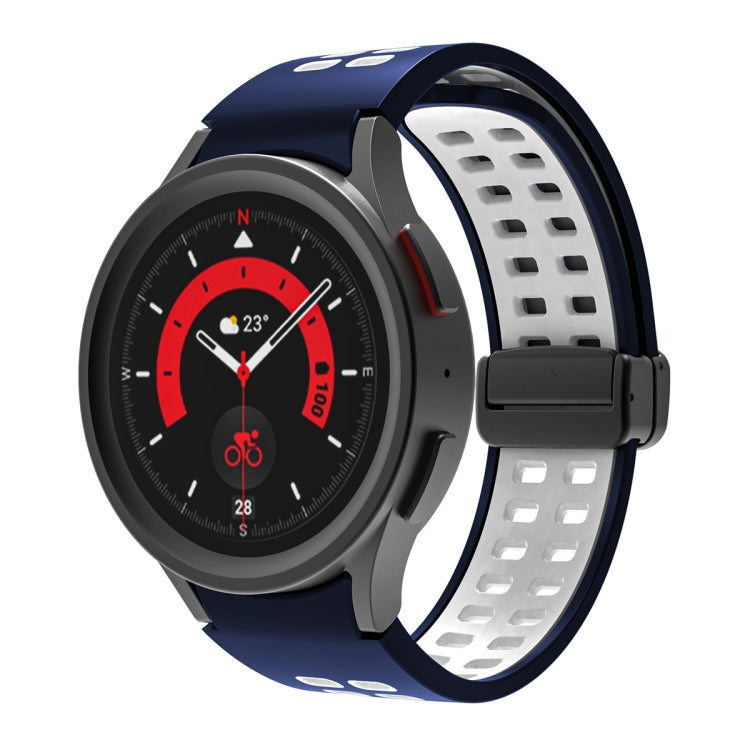 For Samsung Galaxy Watch5 Pro Double-row Hole Folding Buckle Silicone Watch Band