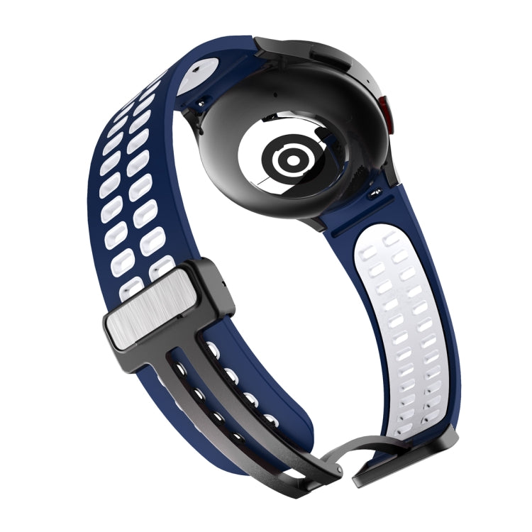 For Samsung Galaxy Watch5 Pro Double-row Hole Folding Buckle Silicone Watch Band