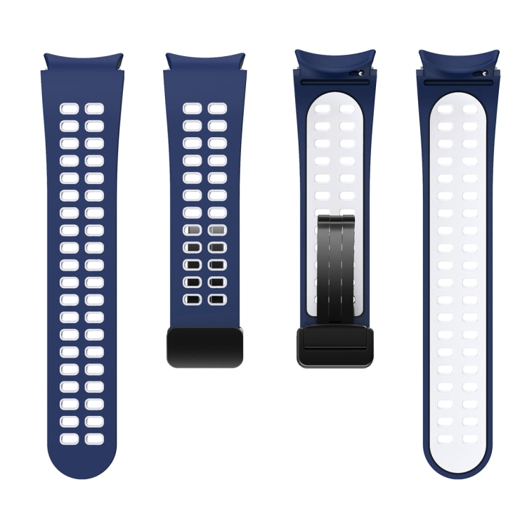 For Samsung Galaxy Watch5 Pro Double-row Hole Folding Buckle Silicone Watch Band