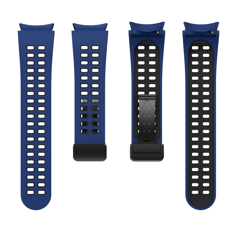 For Samsung Galaxy Watch5 Pro Double-row Hole Folding Buckle Silicone Watch Band