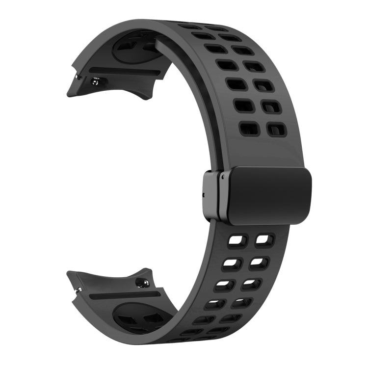 For Samsung Galaxy Watch5 Pro Double-row Hole Folding Buckle Silicone Watch Band