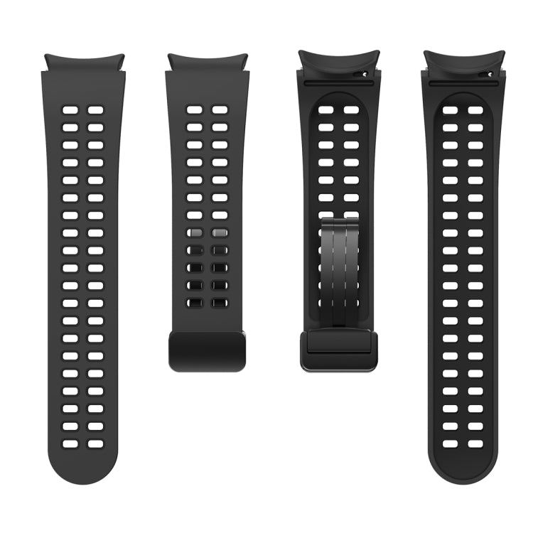 For Samsung Galaxy Watch5 Pro Double-row Hole Folding Buckle Silicone Watch Band