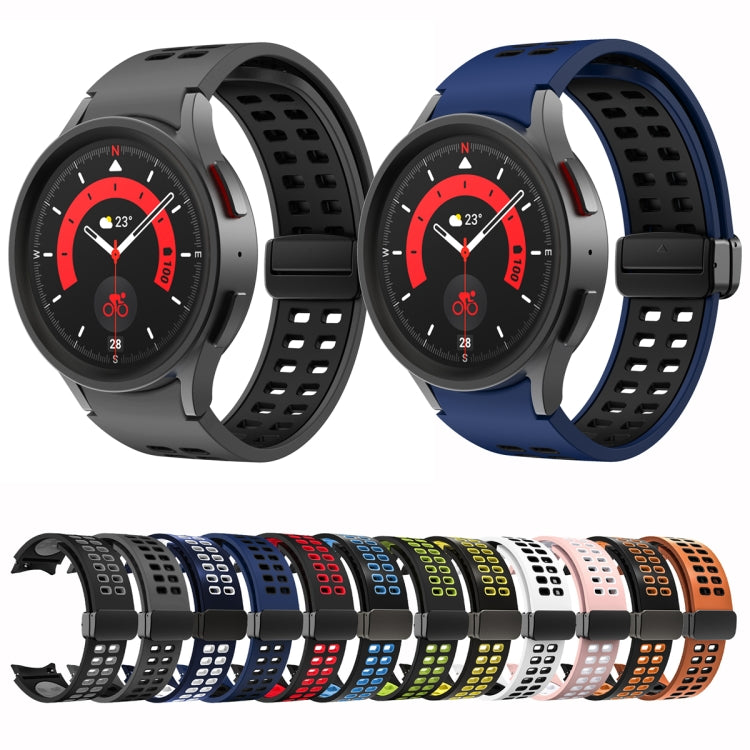 For Samsung Galaxy Watch5 Pro Double-row Hole Folding Buckle Silicone Watch Band