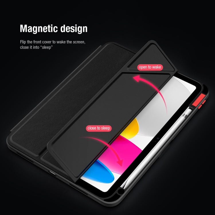 For iPad 10th Gen 10.9 2022 NILLKIN PC + TPU Horizontal Flip Leather Tablet Case with Holder