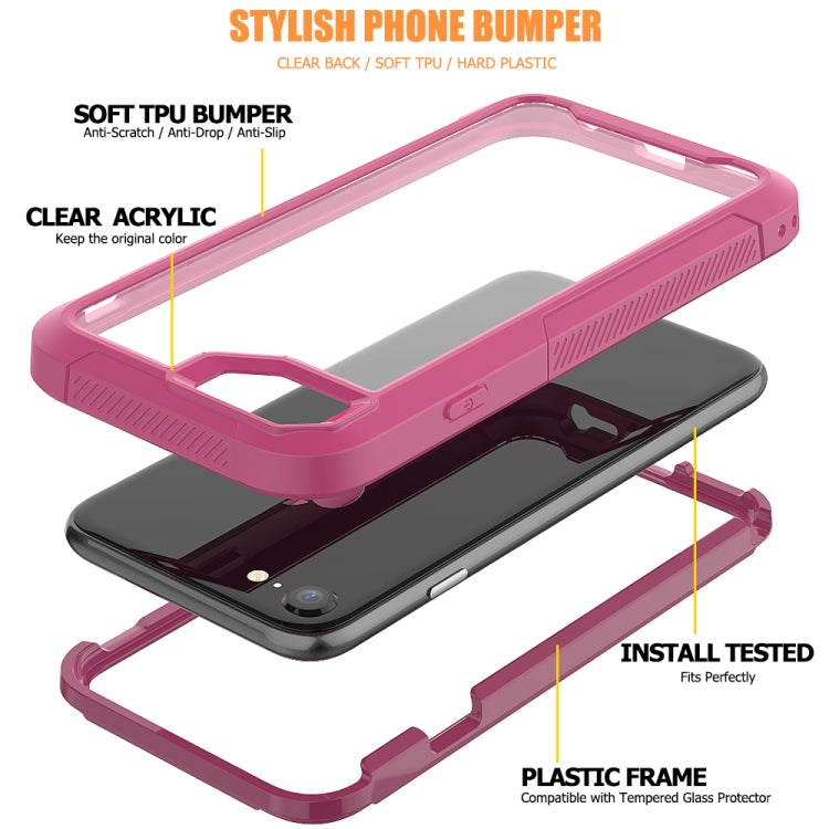 For iPhone SE 2020 & 8 & 7 Transparent Series Frame TPU + PC Dust-proof Scratch-proof Drop-proof Protective Case