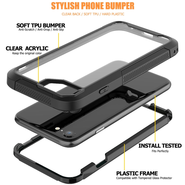 For iPhone SE 2020 & 8 & 7 Transparent Series Frame TPU + PC Dust-proof Scratch-proof Drop-proof Protective Case