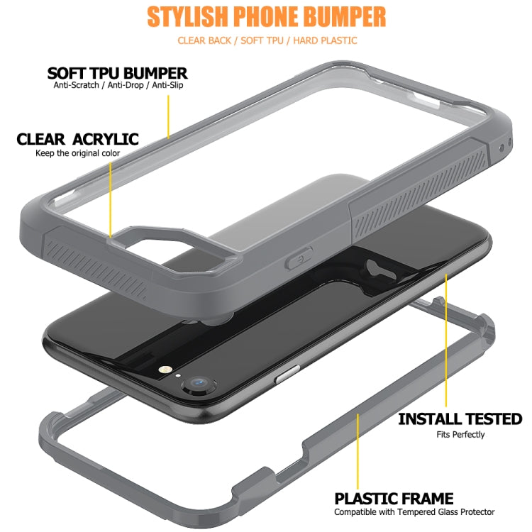 For iPhone SE 2020 & 8 & 7 Transparent Series Frame TPU + PC Dust-proof Scratch-proof Drop-proof Protective Case