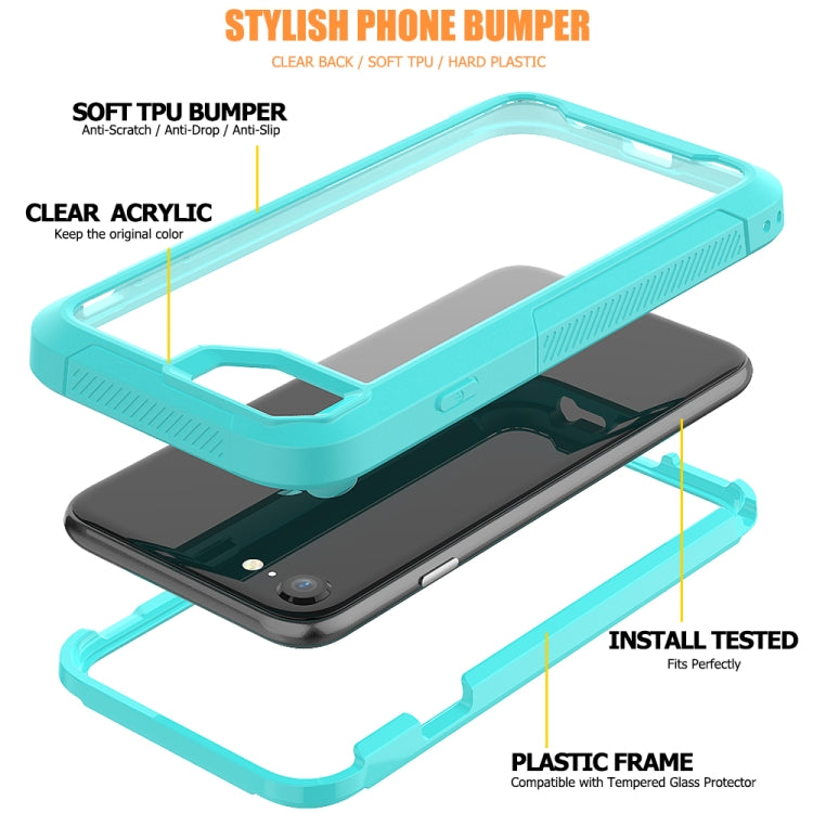 For iPhone SE 2020 & 8 & 7 Transparent Series Frame TPU + PC Dust-proof Scratch-proof Drop-proof Protective Case