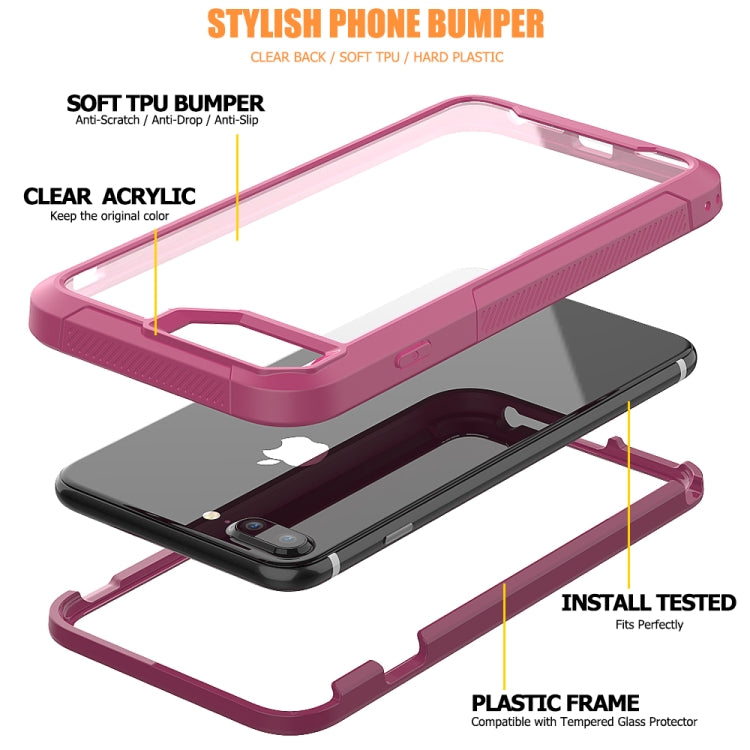 For iPhone 8 Plus & 7 Plus Transparent Series Frame TPU + PC Dust-proof Scratch-proof Drop-proof Protective Case
