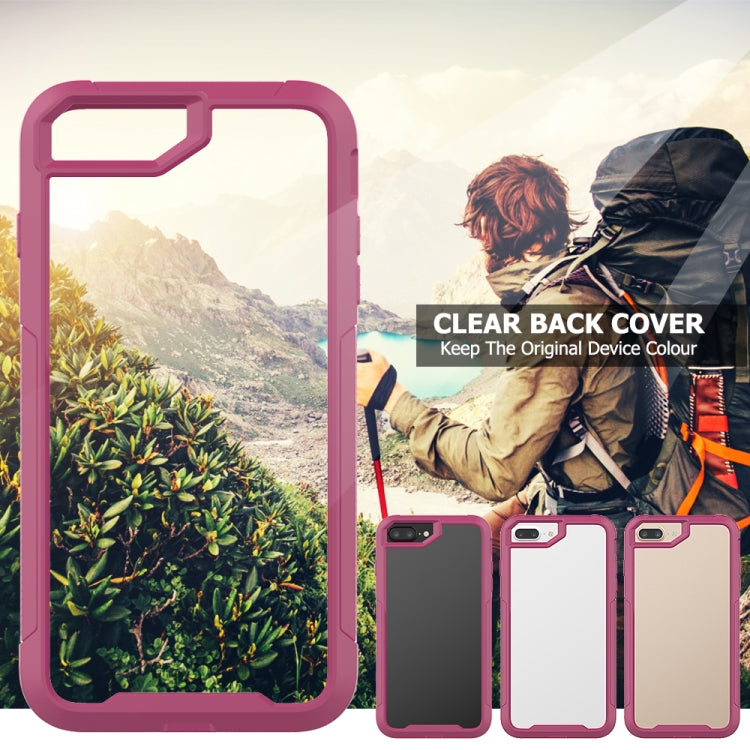 For iPhone 8 Plus & 7 Plus Transparent Series Frame TPU + PC Dust-proof Scratch-proof Drop-proof Protective Case