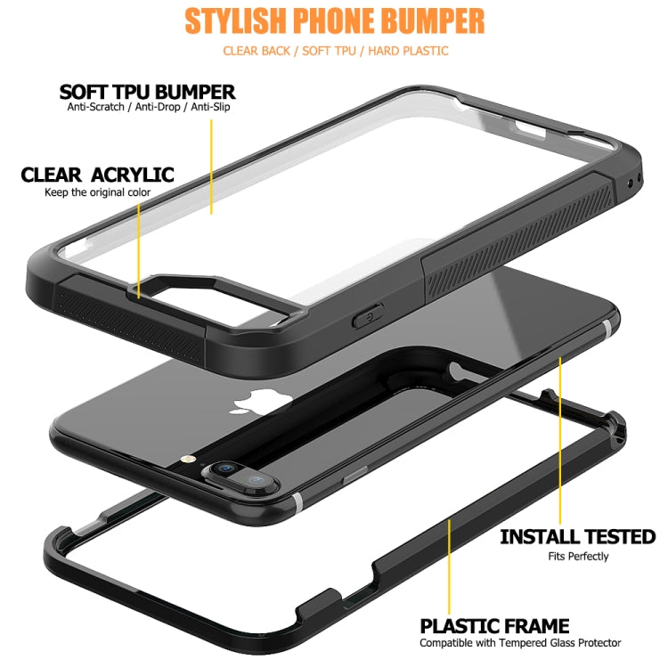 For iPhone 8 Plus & 7 Plus Transparent Series Frame TPU + PC Dust-proof Scratch-proof Drop-proof Protective Case