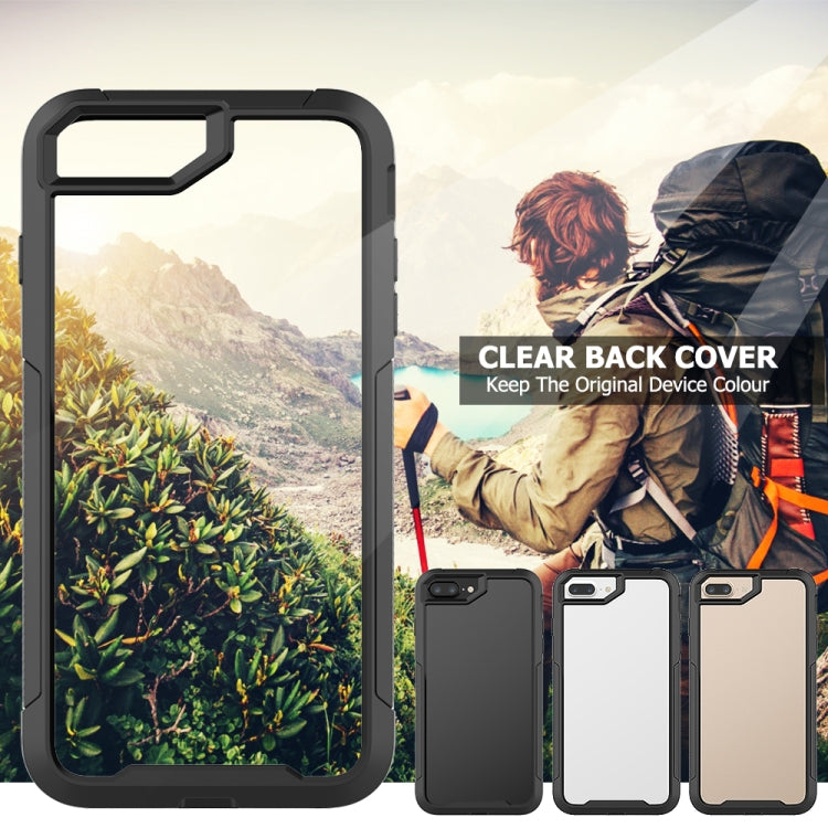 For iPhone 8 Plus & 7 Plus Transparent Series Frame TPU + PC Dust-proof Scratch-proof Drop-proof Protective Case