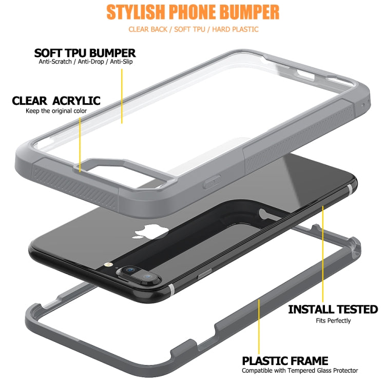 For iPhone 8 Plus & 7 Plus Transparent Series Frame TPU + PC Dust-proof Scratch-proof Drop-proof Protective Case