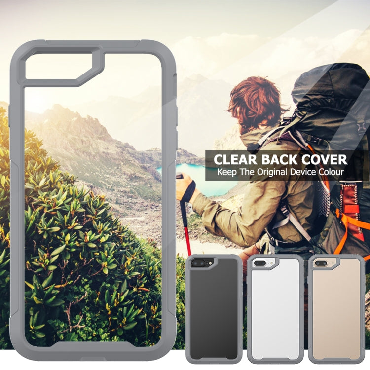 For iPhone 8 Plus & 7 Plus Transparent Series Frame TPU + PC Dust-proof Scratch-proof Drop-proof Protective Case