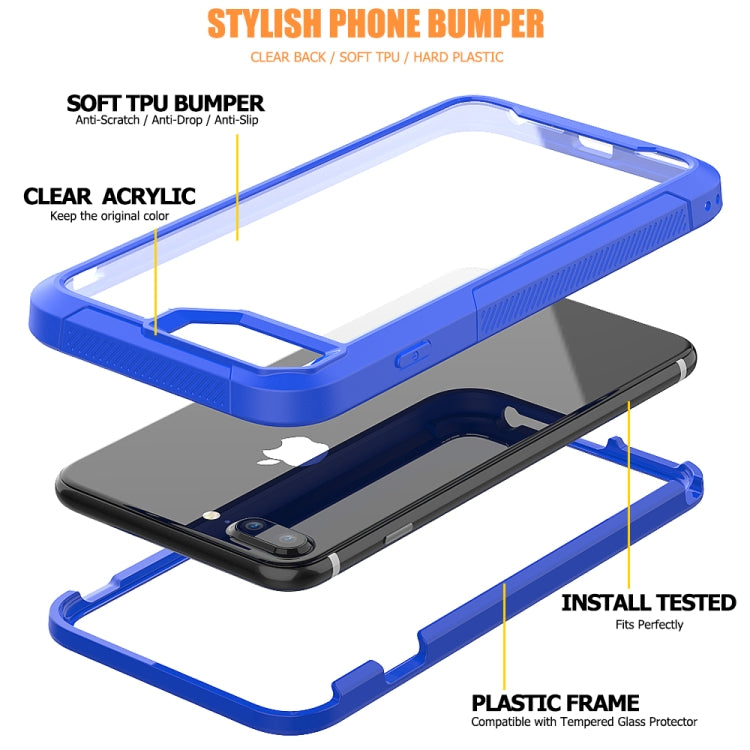 For iPhone 8 Plus & 7 Plus Transparent Series Frame TPU + PC Dust-proof Scratch-proof Drop-proof Protective Case