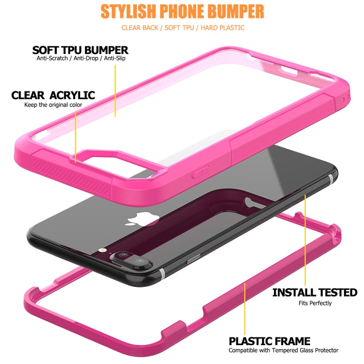 For iPhone 8 Plus & 7 Plus Transparent Series Frame TPU + PC Dust-proof Scratch-proof Drop-proof Protective Case