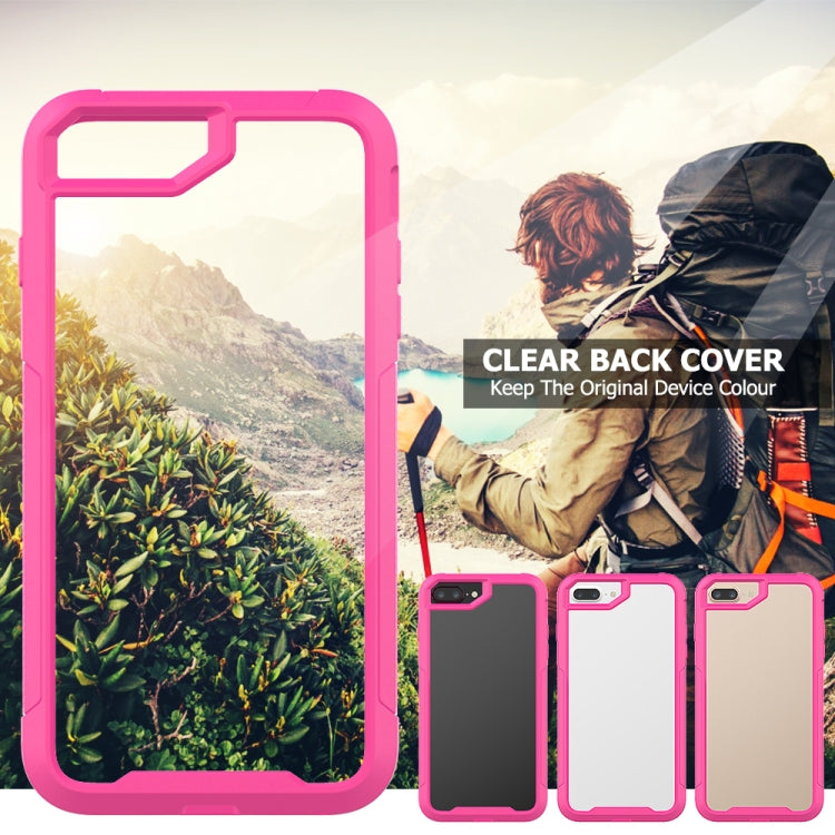 For iPhone 8 Plus & 7 Plus Transparent Series Frame TPU + PC Dust-proof Scratch-proof Drop-proof Protective Case