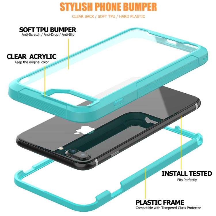 For iPhone 8 Plus & 7 Plus Transparent Series Frame TPU + PC Dust-proof Scratch-proof Drop-proof Protective Case