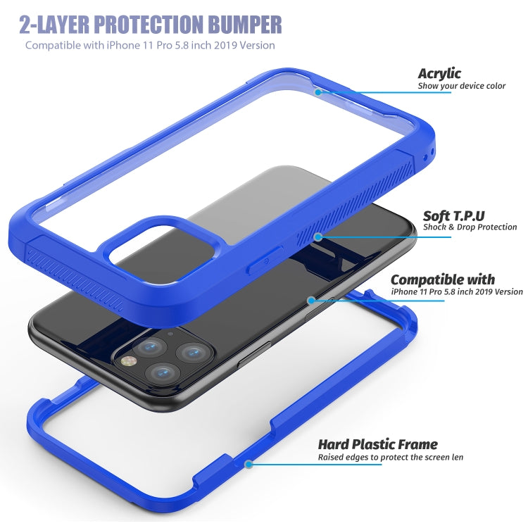 For iPhone 11 Pro Transparent Series Frame TPU + PC Dust-proof Scratch-proof Drop-proof Protective Case