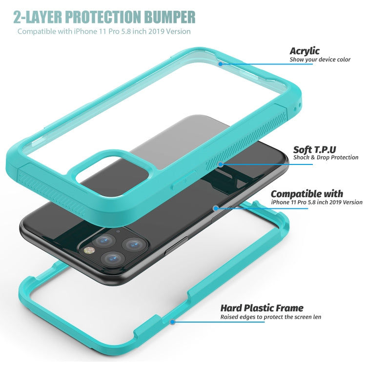 For iPhone 11 Pro Transparent Series Frame TPU + PC Dust-proof Scratch-proof Drop-proof Protective Case