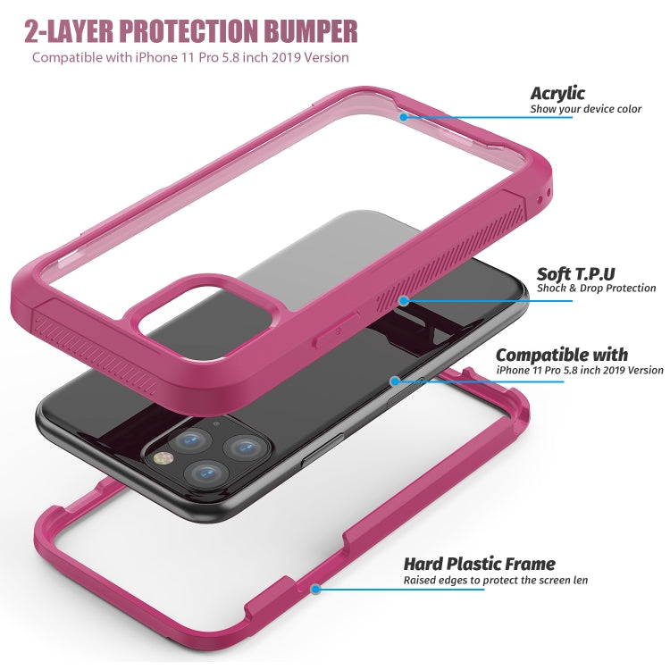 For iPhone 11 Pro Max Transparent Series Frame TPU + PC Dust-proof Scratch-proof Drop-proof Protective Case