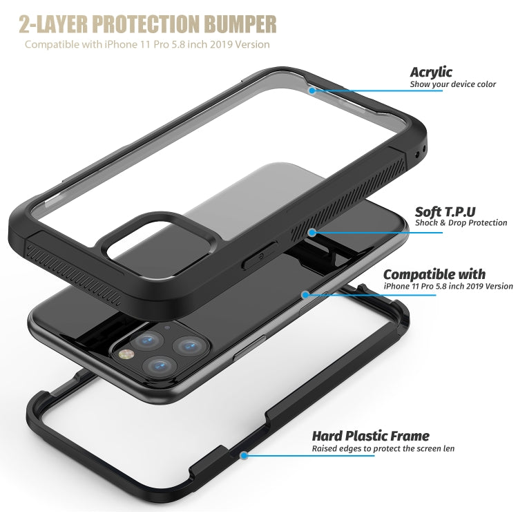 For iPhone 11 Pro Max Transparent Series Frame TPU + PC Dust-proof Scratch-proof Drop-proof Protective Case
