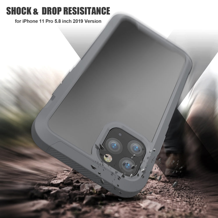 For iPhone 11 Pro Max Transparent Series Frame TPU + PC Dust-proof Scratch-proof Drop-proof Protective Case