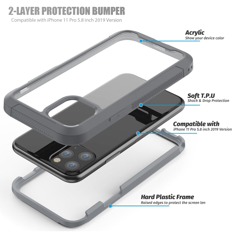 For iPhone 11 Pro Max Transparent Series Frame TPU + PC Dust-proof Scratch-proof Drop-proof Protective Case