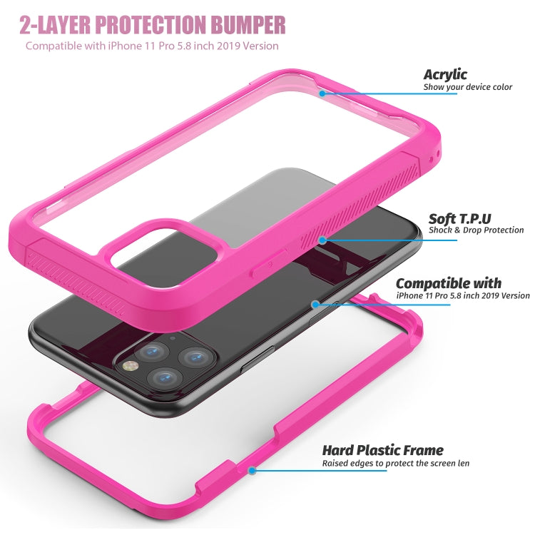 For iPhone 11 Pro Max Transparent Series Frame TPU + PC Dust-proof Scratch-proof Drop-proof Protective Case