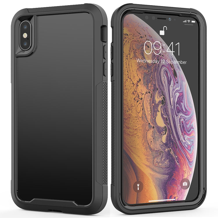 For iPhone XS / X Transparent Series Frame TPU + PC Dust-proof Scratch-proof Drop-proof Protective Case