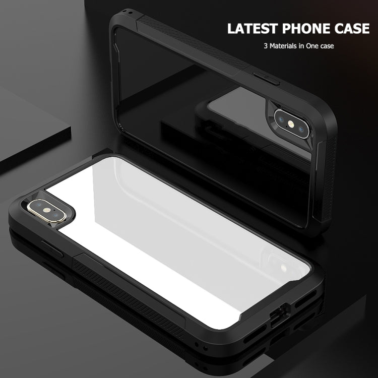 For iPhone XS / X Transparent Series Frame TPU + PC Dust-proof Scratch-proof Drop-proof Protective Case