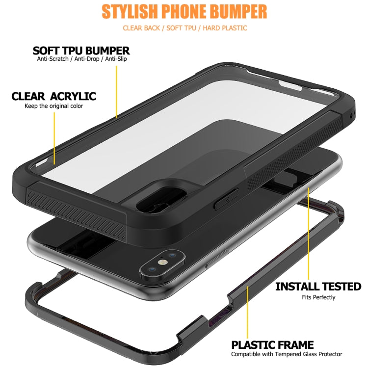For iPhone XS / X Transparent Series Frame TPU + PC Dust-proof Scratch-proof Drop-proof Protective Case