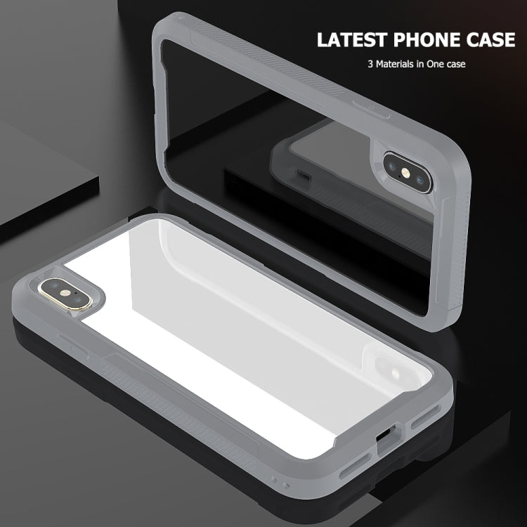 For iPhone XS / X Transparent Series Frame TPU + PC Dust-proof Scratch-proof Drop-proof Protective Case
