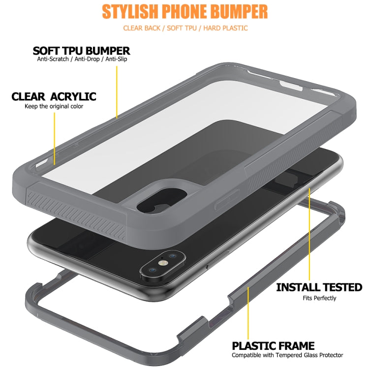 For iPhone XS / X Transparent Series Frame TPU + PC Dust-proof Scratch-proof Drop-proof Protective Case