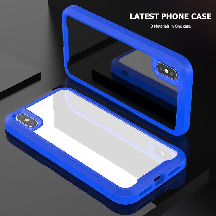 For iPhone XS / X Transparent Series Frame TPU + PC Dust-proof Scratch-proof Drop-proof Protective Case
