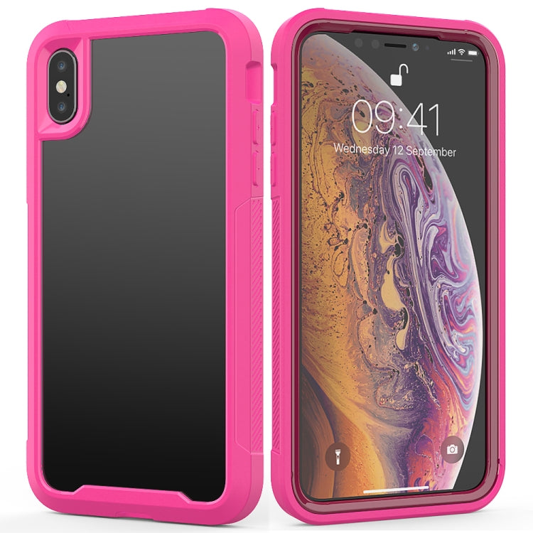 For iPhone XS / X Transparent Series Frame TPU + PC Dust-proof Scratch-proof Drop-proof Protective Case