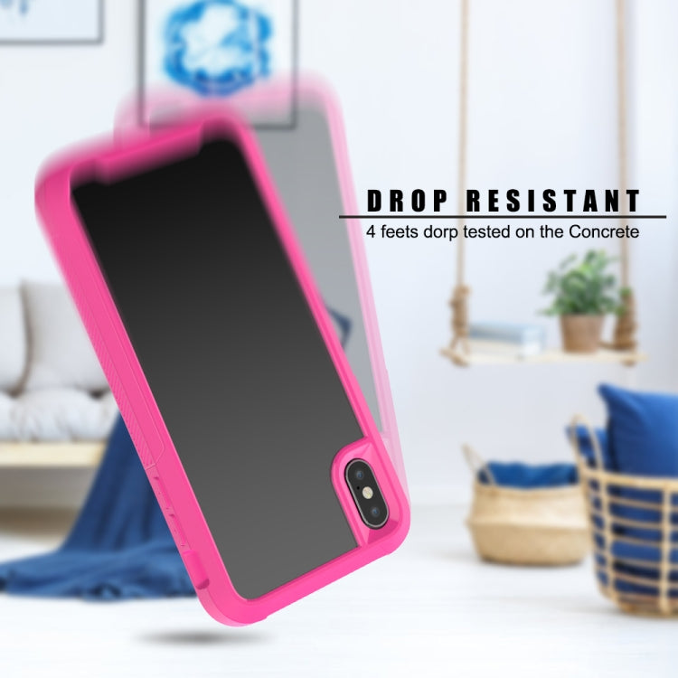 For iPhone XS / X Transparent Series Frame TPU + PC Dust-proof Scratch-proof Drop-proof Protective Case