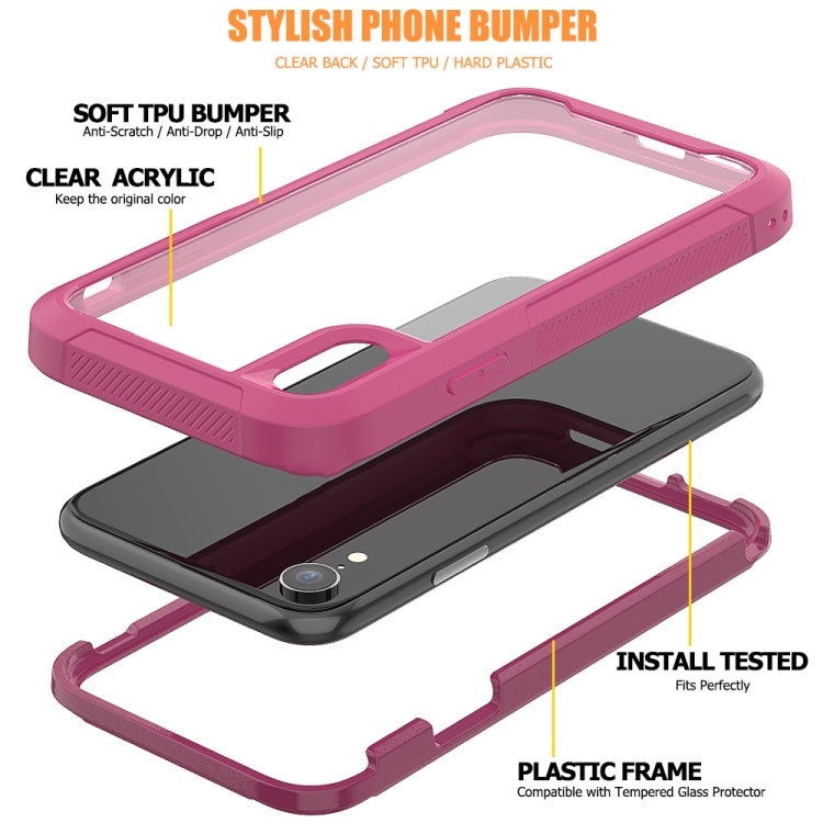 For iPhone XR Transparent Series Frame TPU + PC Dust-proof Scratch-proof Drop-proof Protective Case